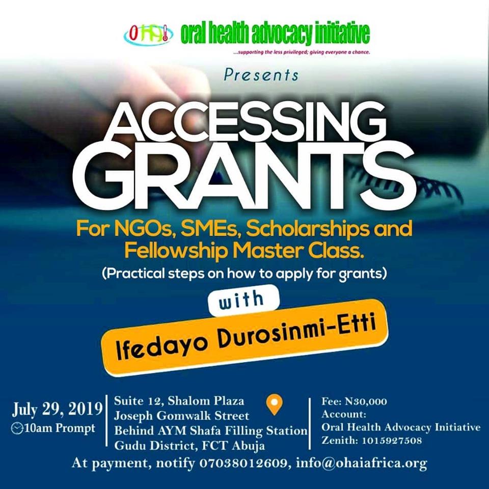 Event: Accessing Grant Masterclass for NGOs, Scholarships, etc.